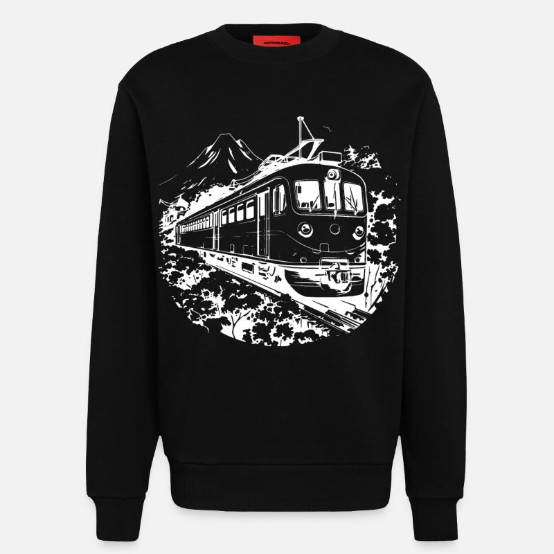Eisenbahn Grafik - Sweatshirt - made by SPREAD  - SOLID BLACK