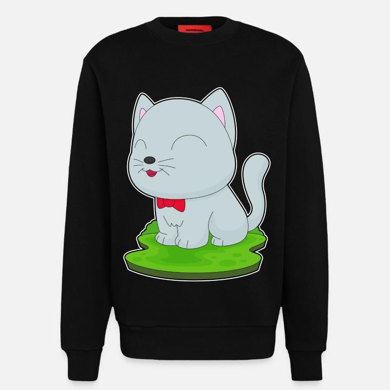 Katze Fliege - Sweatshirt - made by SPREAD - SOLID BLACK