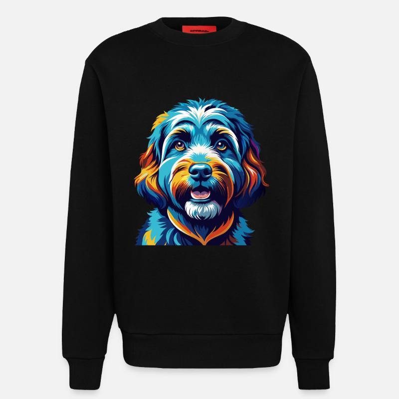 Cockapoo Hunderasse Bunt Karikatur Kawaii - Sweatshirt - made by SPREAD  - SOLID BLACK