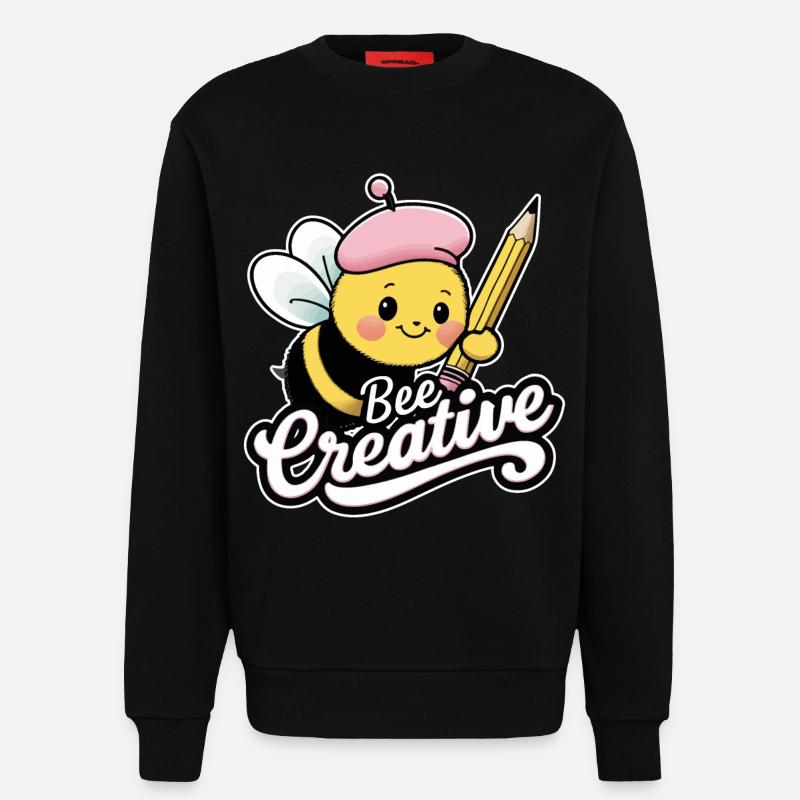 kreative Biene Bee be creative - Sweatshirt - made by SPREAD  - SOLID BLACK