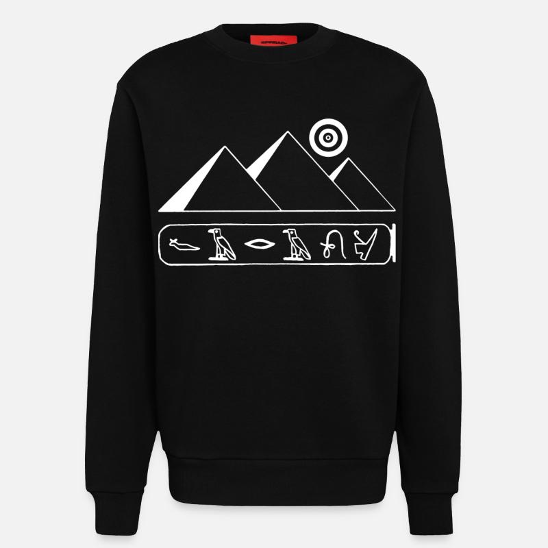 Pyramids and White Pharaoh - Sweatshirt - made by SPREAD  - SOLID BLACK