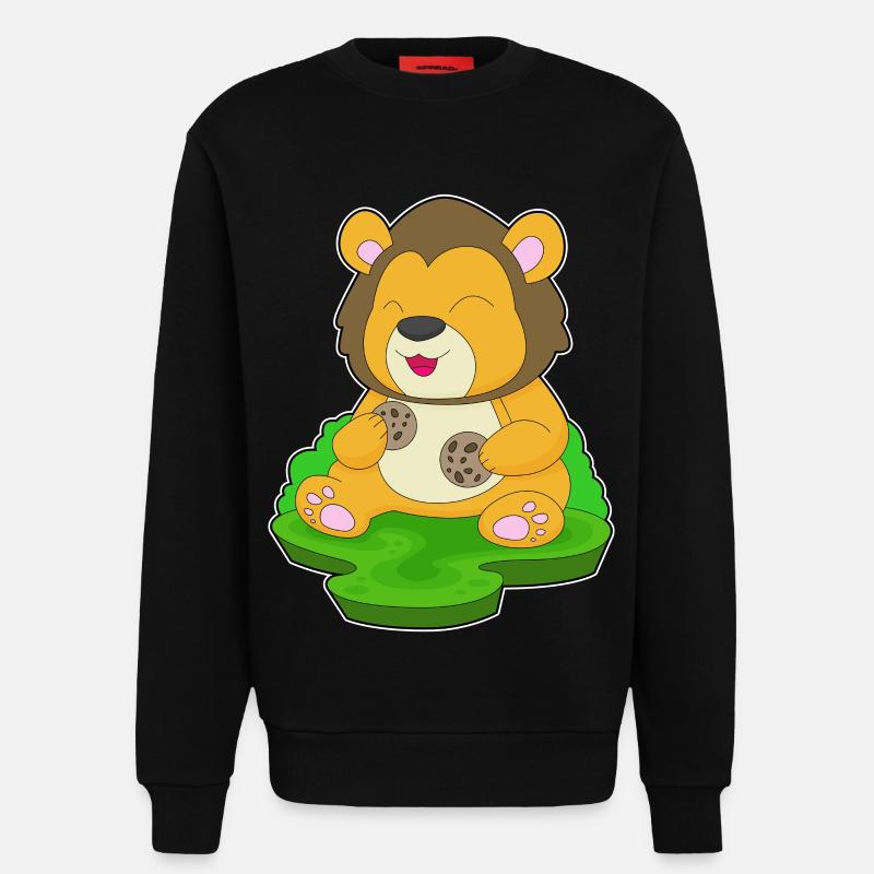 Biscuits Lion - Sweat bio décontracté fabriqué en UE - SOLID BLACK