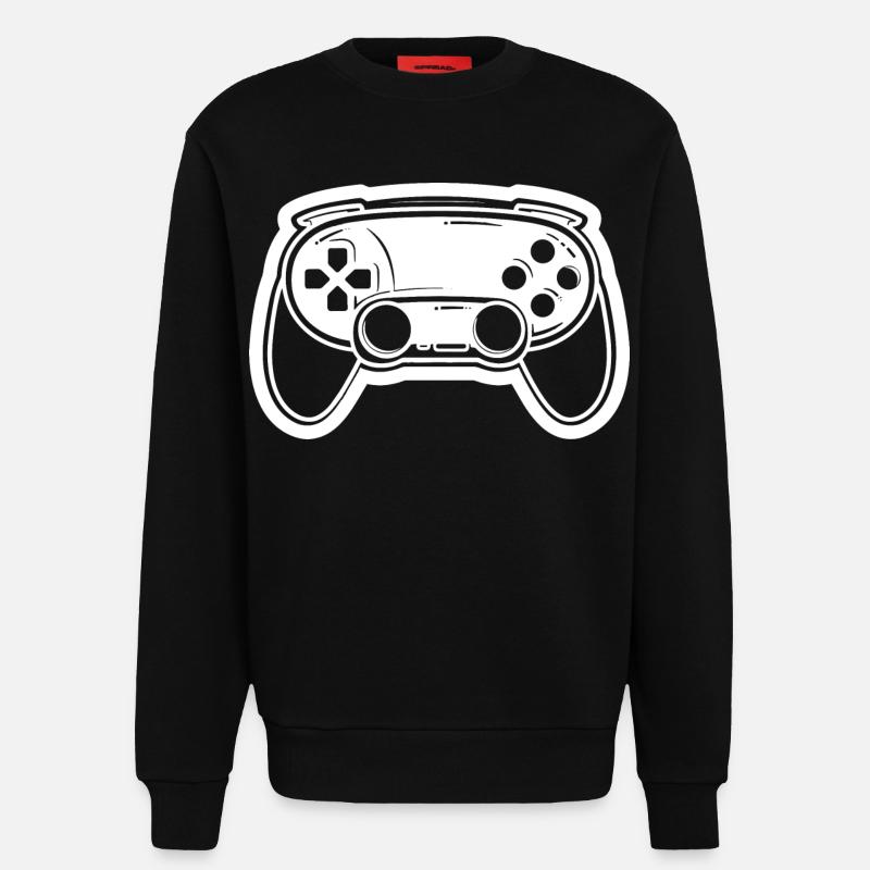 Videospiel Controller Zeichnung - Sweatshirt - made by SPREAD  - SOLID BLACK
