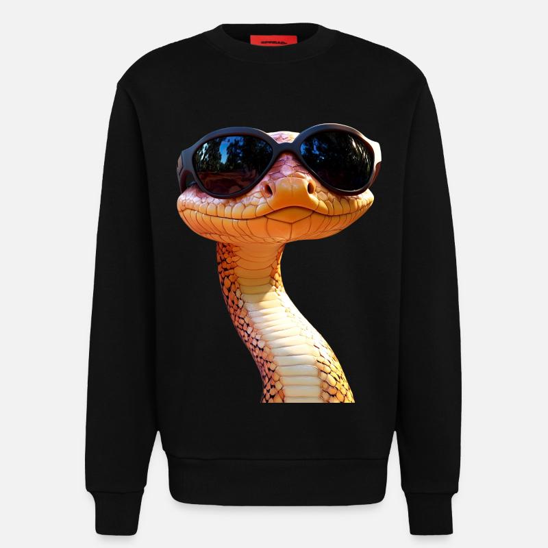 Schlange Python Kobra Mamba Klapperschlange Snake - Sweatshirt - made by SPREAD  - SOLID BLACK