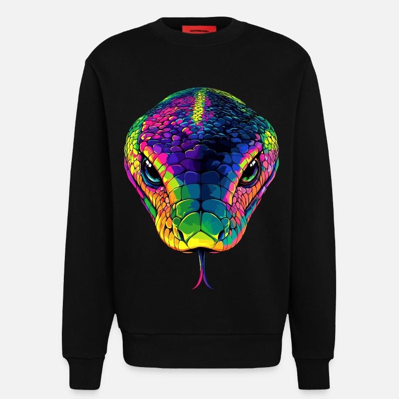 Schlange Python Kobra Mamba Klapperschlange Snake - Sweatshirt - made by SPREAD  - SOLID BLACK