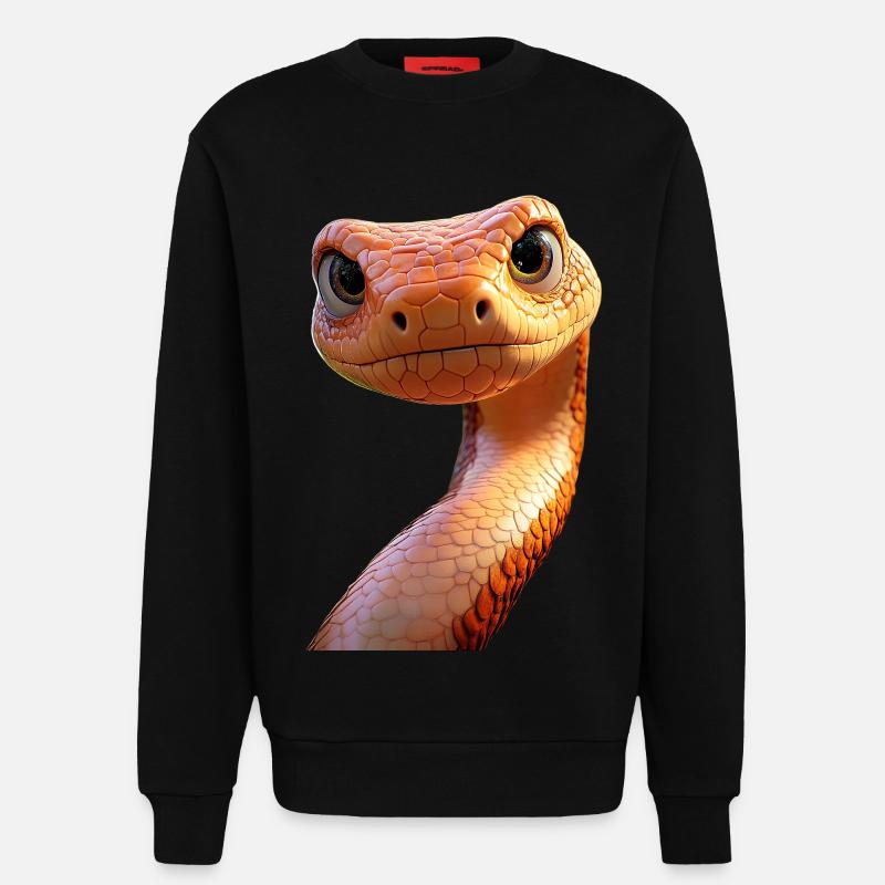 Schlange Python Kobra Mamba Klapperschlange Snake - Sweatshirt - made by SPREAD - SOLID BLACK