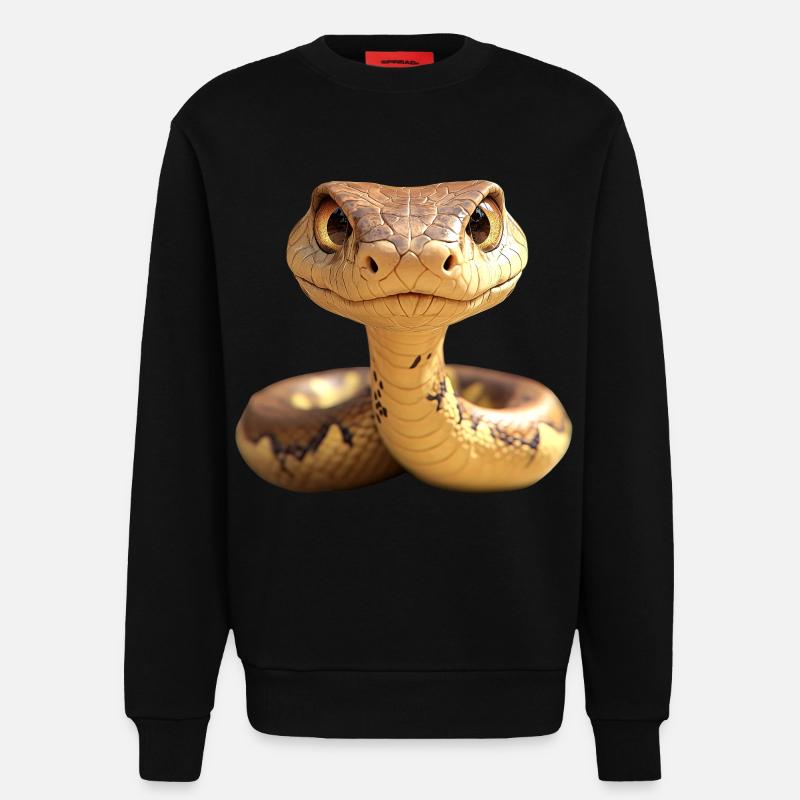Schlange Python Kobra Mamba Klapperschlange Snake - Sweatshirt - made by SPREAD  - SOLID BLACK