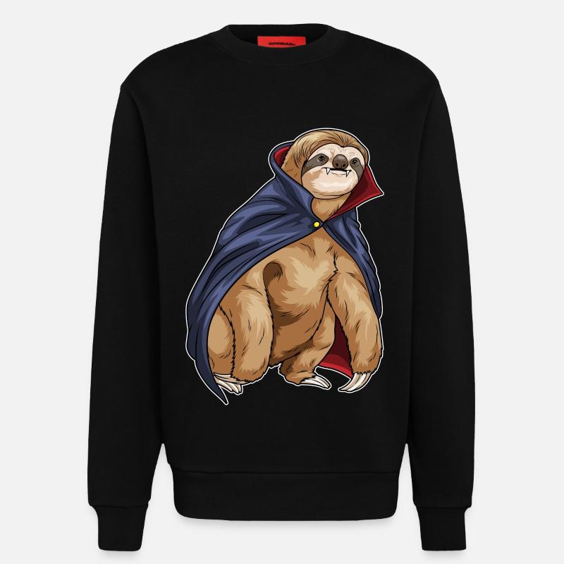 Sloth Halloween Vampire - Sweatshirt - made by SPREAD  - SOLID BLACK
