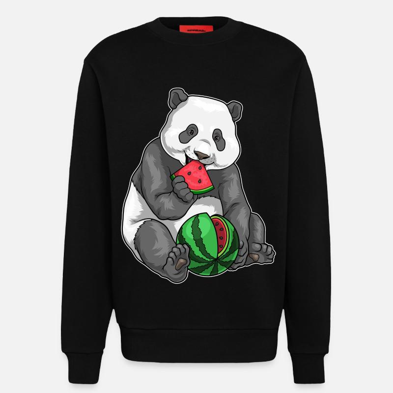 Panda Wassermelone - Sweatshirt - made by SPREAD - SOLID BLACK