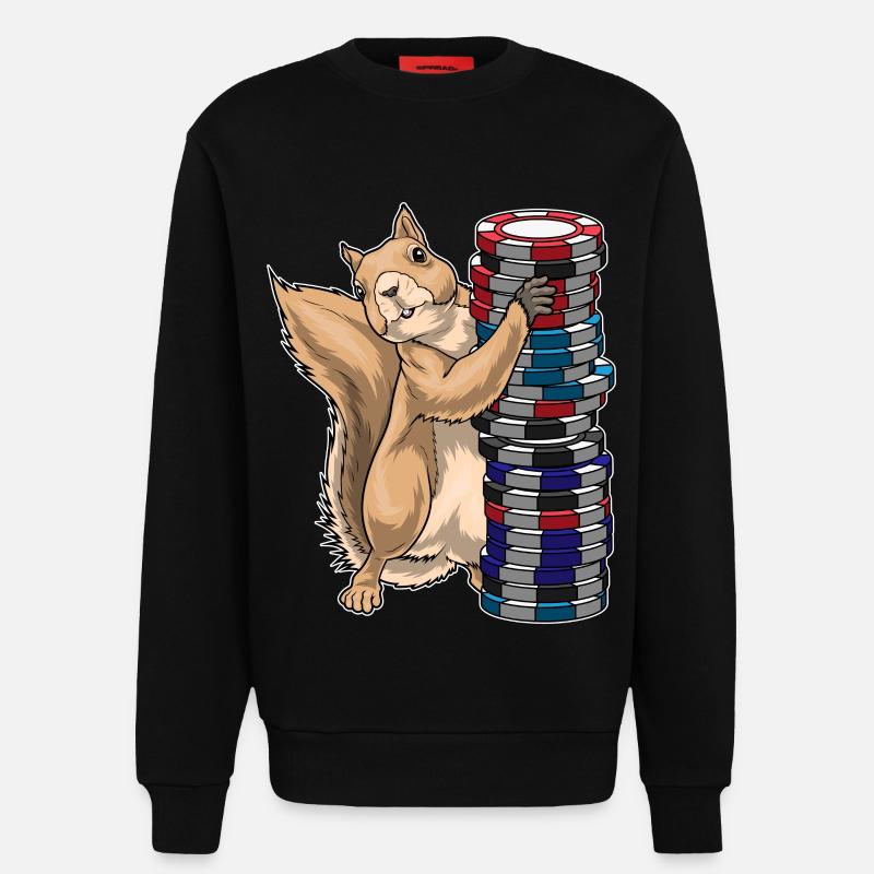 Erdmännchen Poker Pokerchips - Sweatshirt - made by SPREAD  - SOLID BLACK