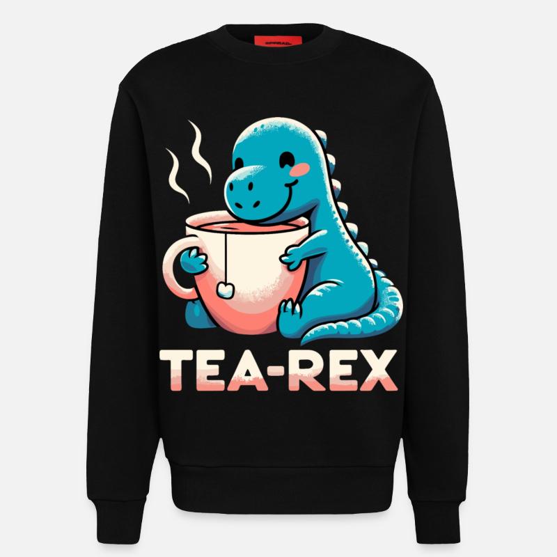 Tee Rex Tee-Rex Teetrinker Geschenk - Sweatshirt - made by SPREAD - SOLID BLACK