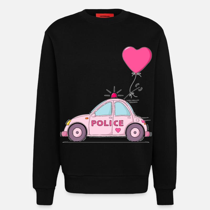 Police Herz Rosa - Sweatshirt - made by SPREAD  - SOLID BLACK