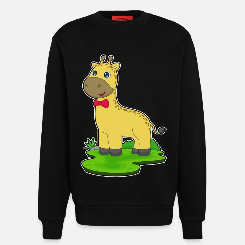 Arc de girafe - Sweat bio décontracté fabriqué en UE - SOLID BLACK