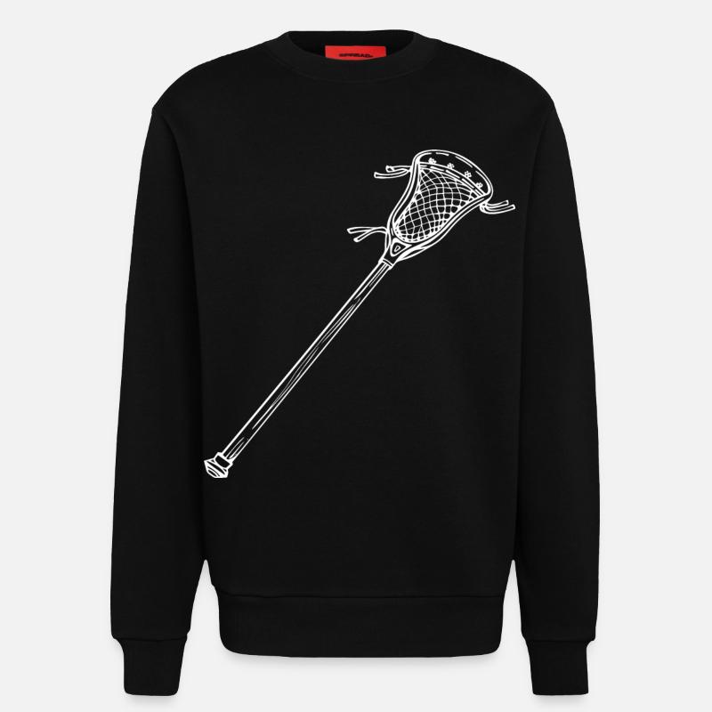 Dessin de batte de crosse - Sweat bio décontracté fabriqué en UE - SOLID BLACK