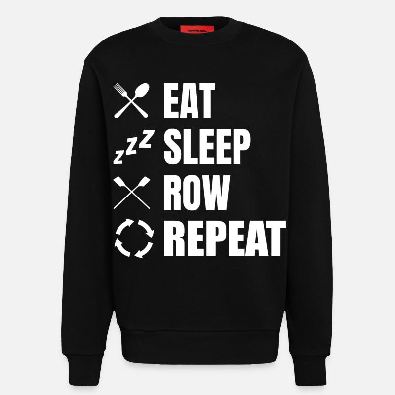 Manger dormir Row Répéter - Sweat bio décontracté fabriqué en UE - SOLID BLACK