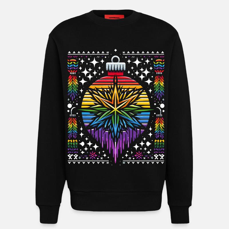 Christbaumkugel Strickmuster Regenbogen LGBTQ+ - Sweatshirt - made by SPREAD - SOLID BLACK