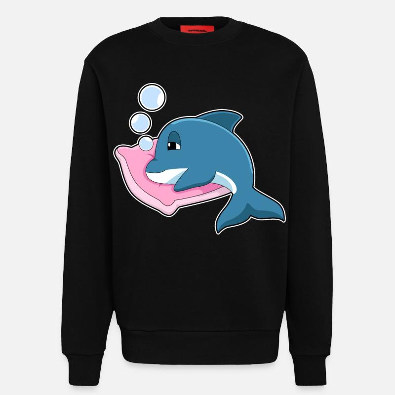 Dolphin Sleeping Pillow - Sweatshirt - made by SPREAD  - SOLID BLACK