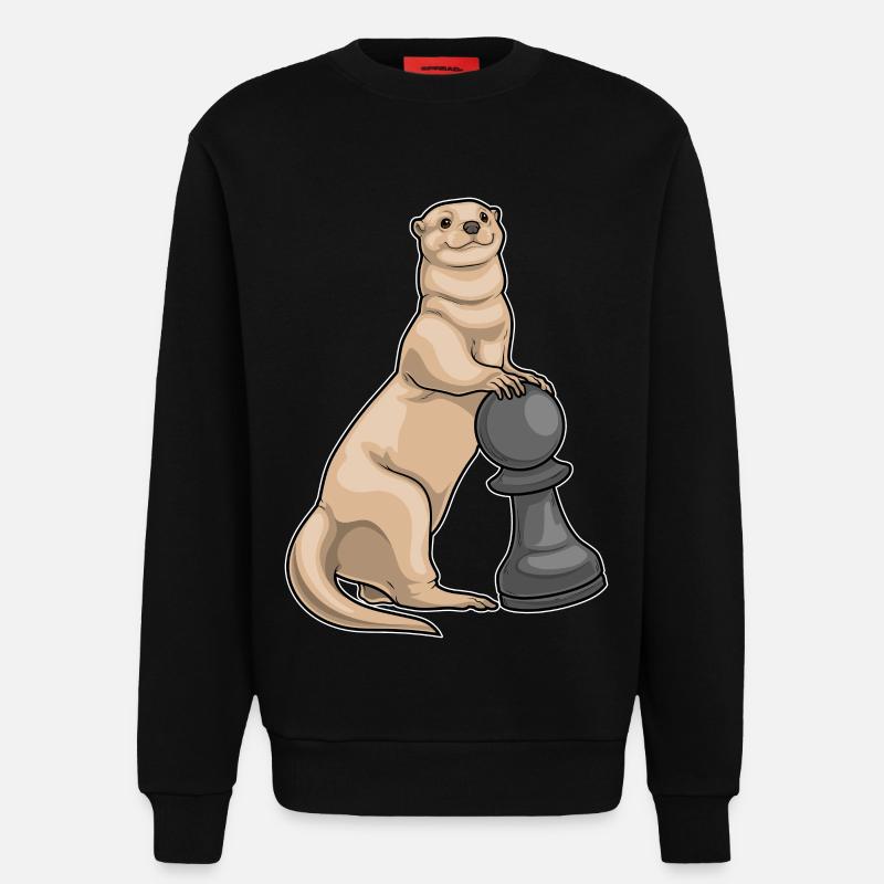 Otter Schachfigur Bauer Schach - Sweatshirt - made by SPREAD - SOLID BLACK