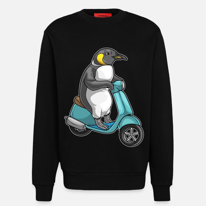 Pinguin Motorroller - Sweatshirt - made by SPREAD - SOLID BLACK