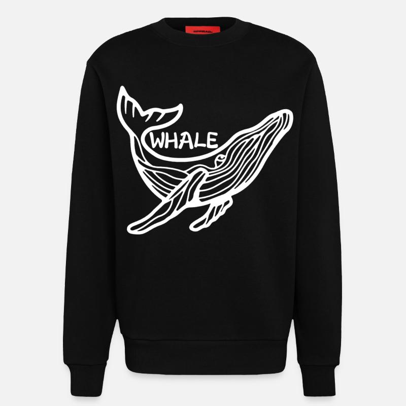 Le géant des mers - Sweat bio décontracté fabriqué en UE - SOLID BLACK