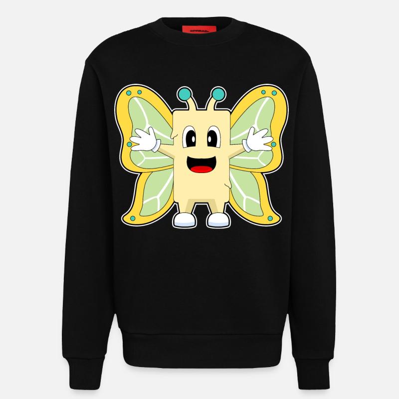 Beurre de papillon - Sweat bio décontracté fabriqué en UE - SOLID BLACK