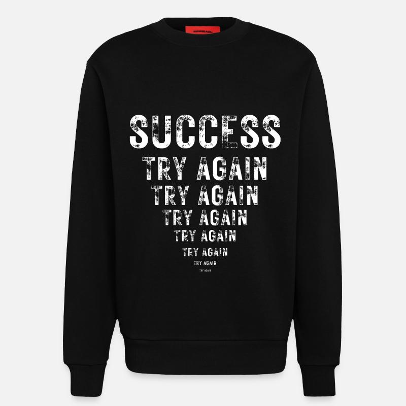 Success Motivation Perseverance Hustle - Sweatshirt - made by SPREAD  - SOLID BLACK
