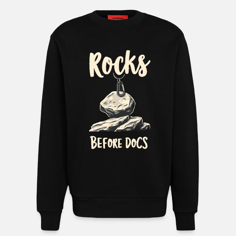 Rocks Before Docs - Sweatshirt - made by SPREAD  - SOLID BLACK