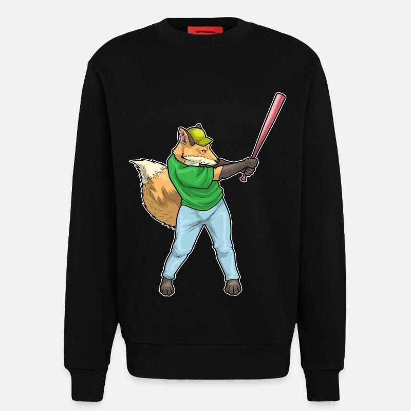 Fuchs Baseball Baseballschläger - Sweatshirt - made by SPREAD  - SOLID BLACK