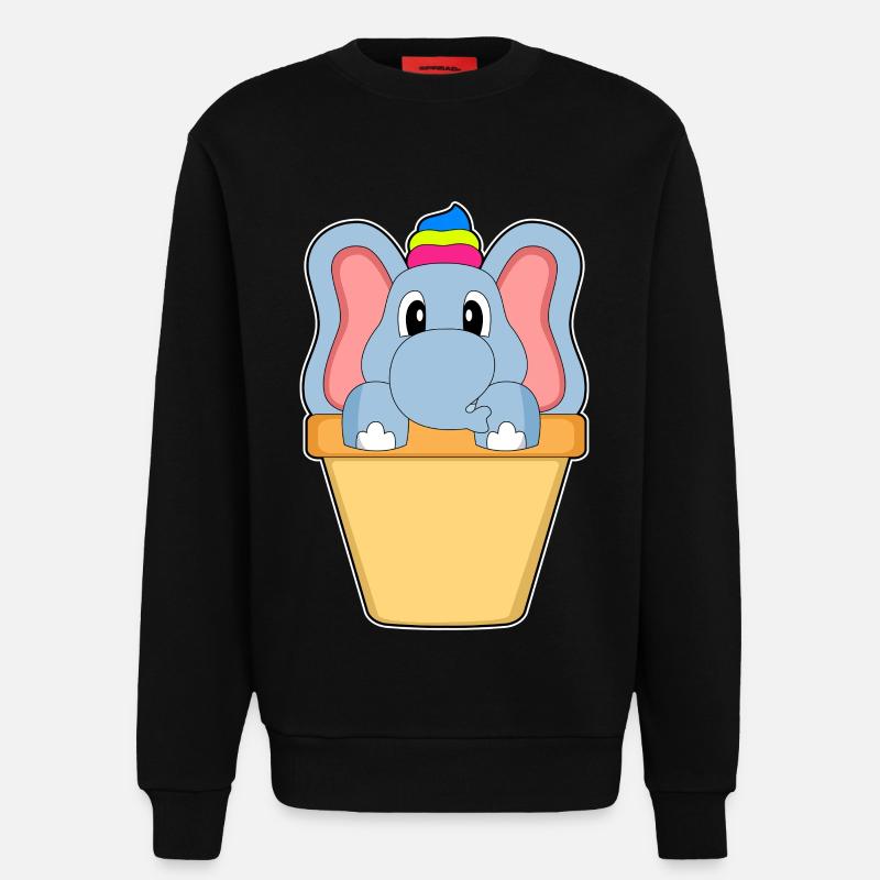 Elefant Waffeleis - Sweatshirt - made by SPREAD - SOLID BLACK
