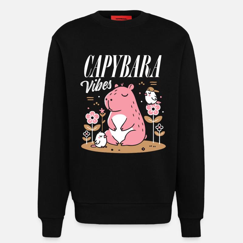 Entspannte Capybara-Vibes - Sweatshirt - made by SPREAD  - SOLID BLACK