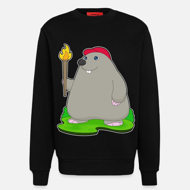 Maulwurf Fackel - Sweatshirt - made by SPREAD  - SOLID BLACK