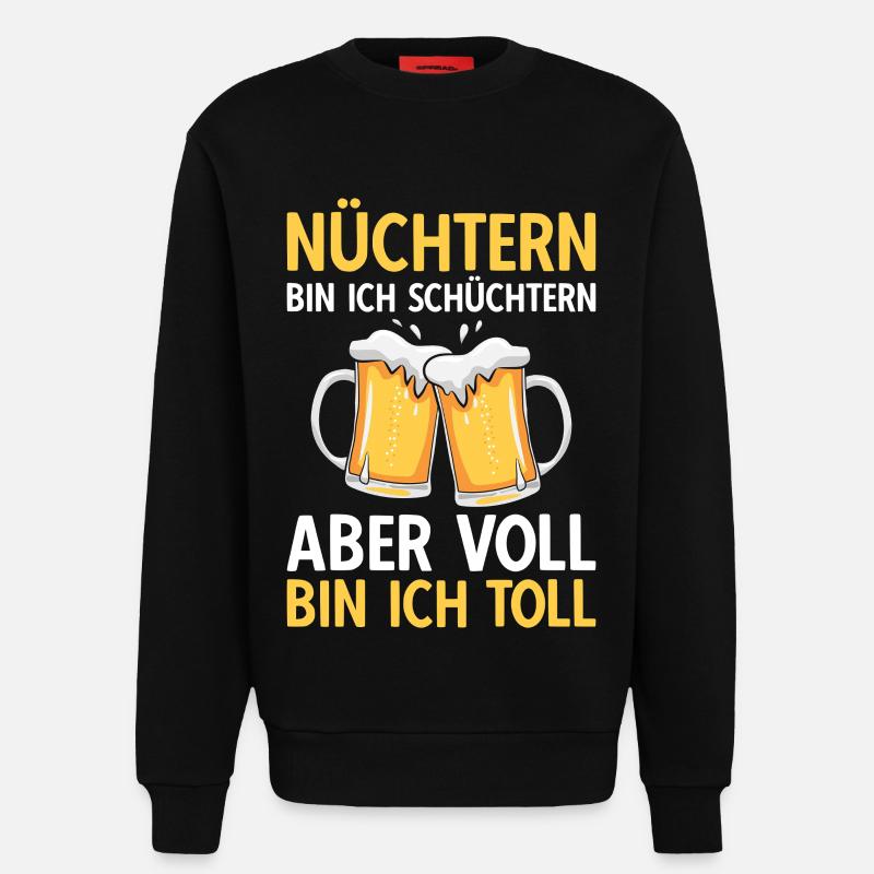Bier Nüchtern bin ich schüchtern - Sweatshirt - made by SPREAD  - SOLID BLACK