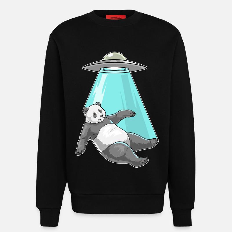 Panda Raumschiff - Sweatshirt - made by SPREAD  - SOLID BLACK