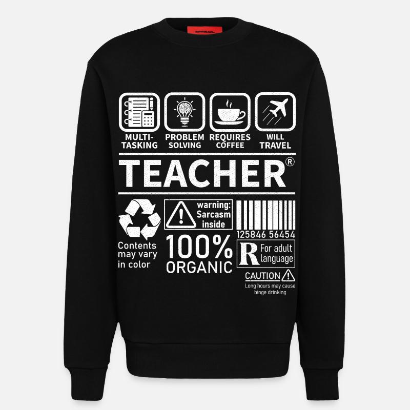 Teacher multi tasking problem solving requires - Sweatshirt - made by SPREAD - SOLID BLACK