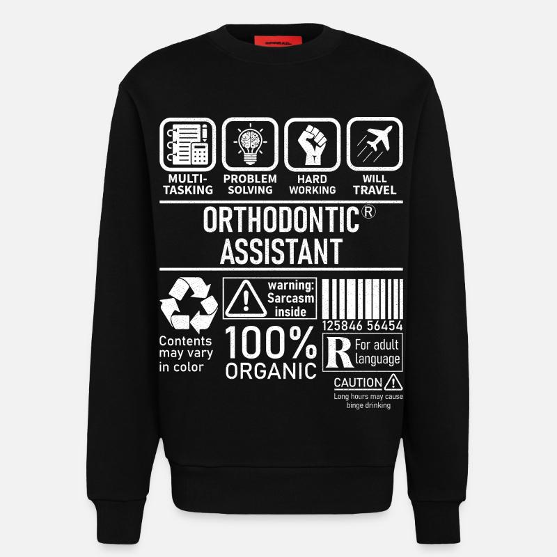 Orthodontic Assistant multi tasking problem - Sweatshirt - made by SPREAD - SOLID BLACK