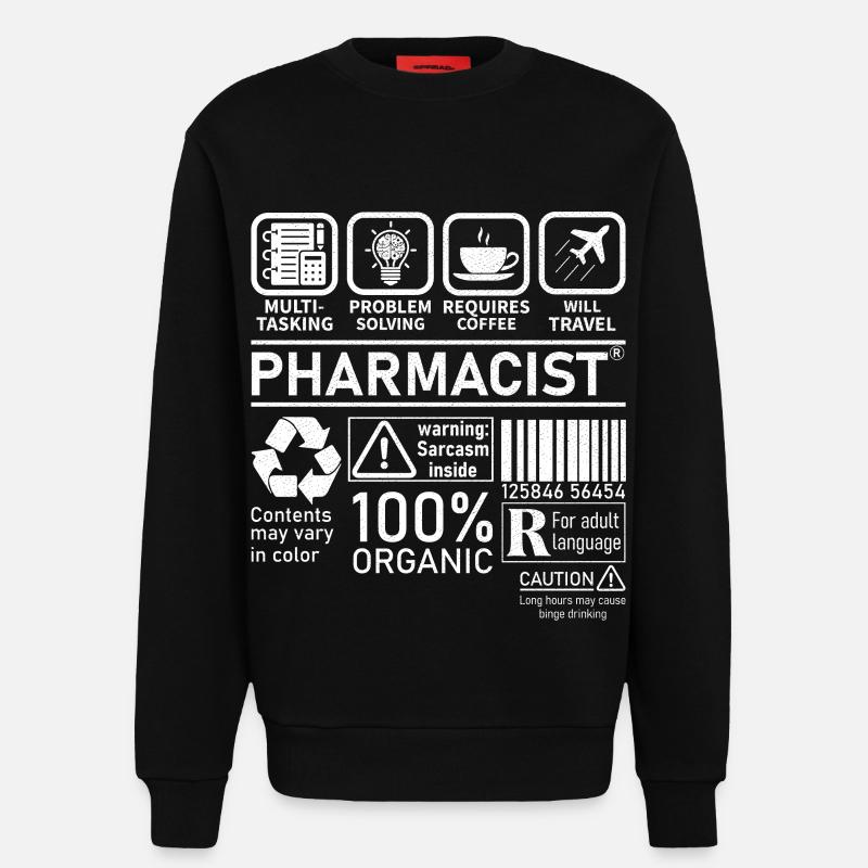 Pharmacist multi tasking problem solving - Sweatshirt - made by SPREAD  - SOLID BLACK