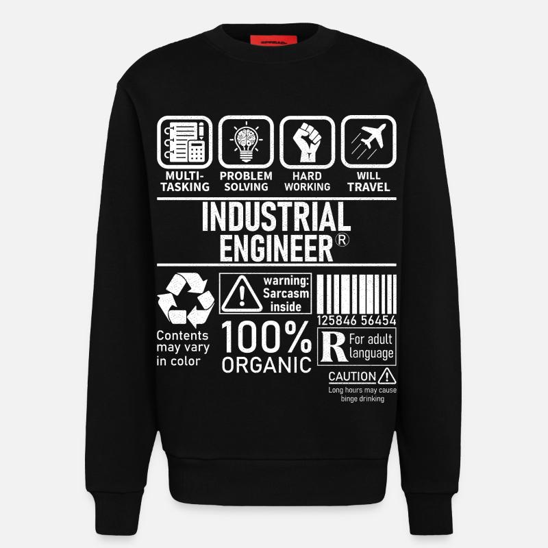 Industrial Engineer multi tasking problem solving - Sweatshirt - made by SPREAD - SOLID BLACK