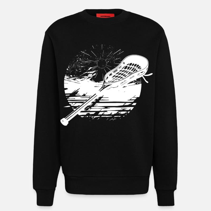 Lacrosse Schläger Grafik - Sweatshirt - made by SPREAD - SOLID BLACK