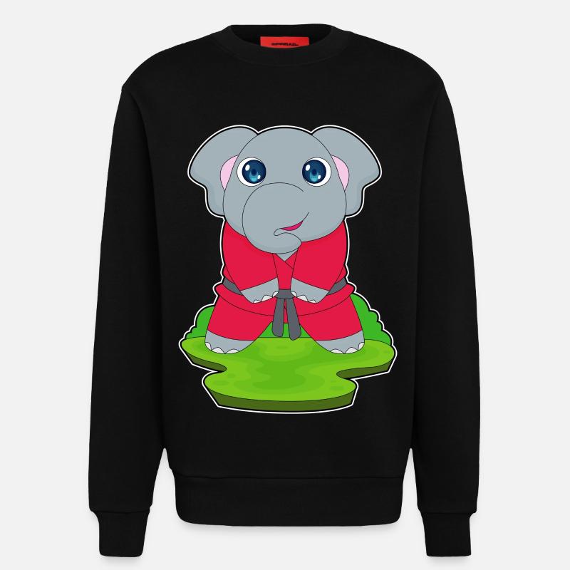 Elefant Kampfkunst Karate - Sweatshirt - made by SPREAD  - SOLID BLACK