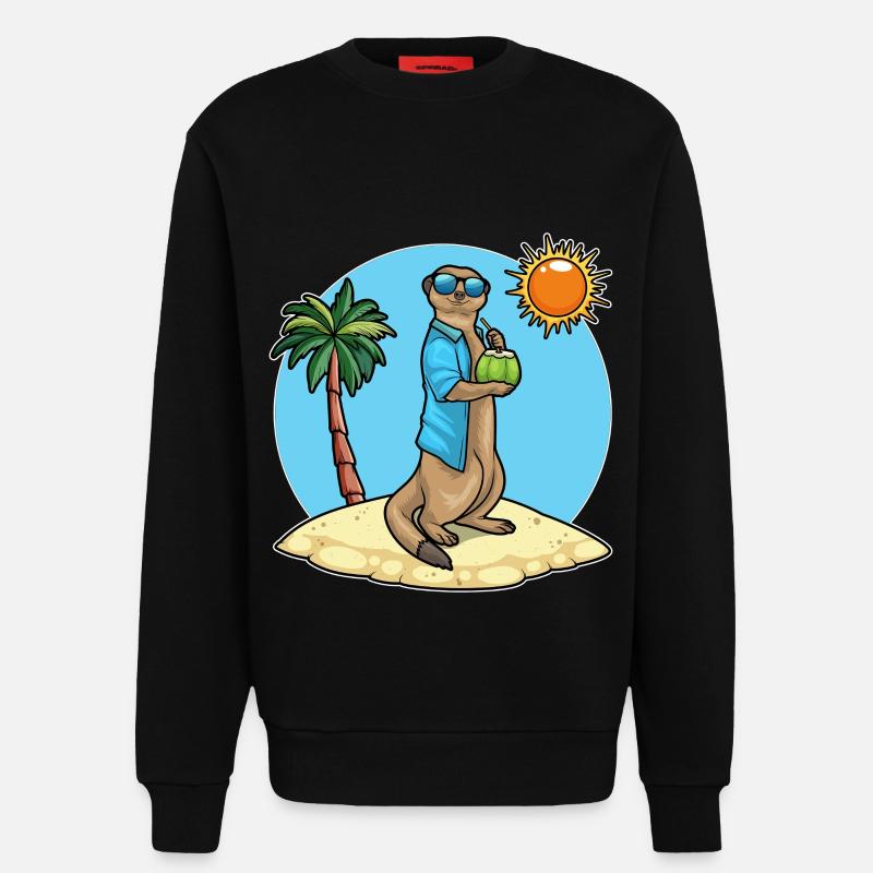 Suricate Été Noix de - Sweat bio décontracté fabriqué en UE - SOLID BLACK