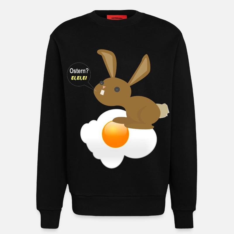 Bunny Easter Egg Egg Egg - Sweatshirt - made by SPREAD  - SOLID BLACK