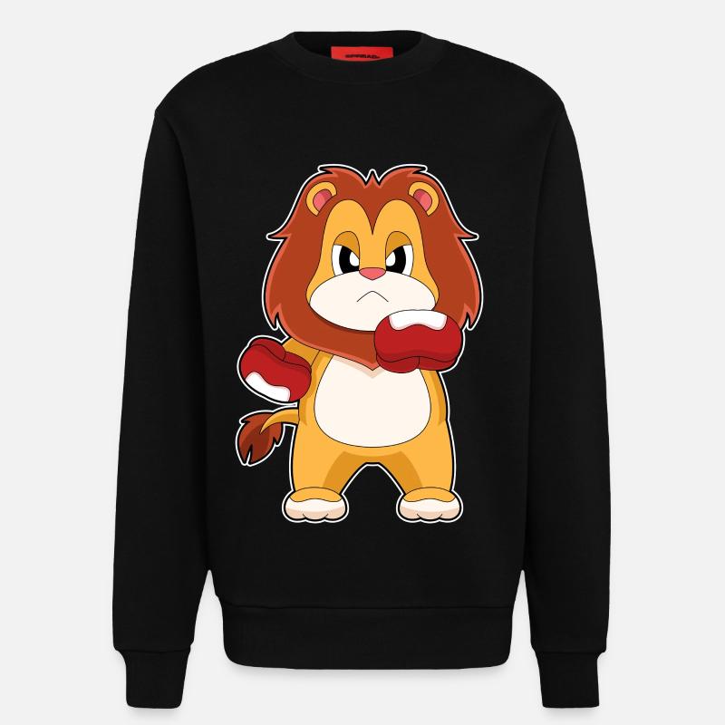 Löwe Boxer Boxhandschuhe Boxen - Sweatshirt - made by SPREAD  - SOLID BLACK