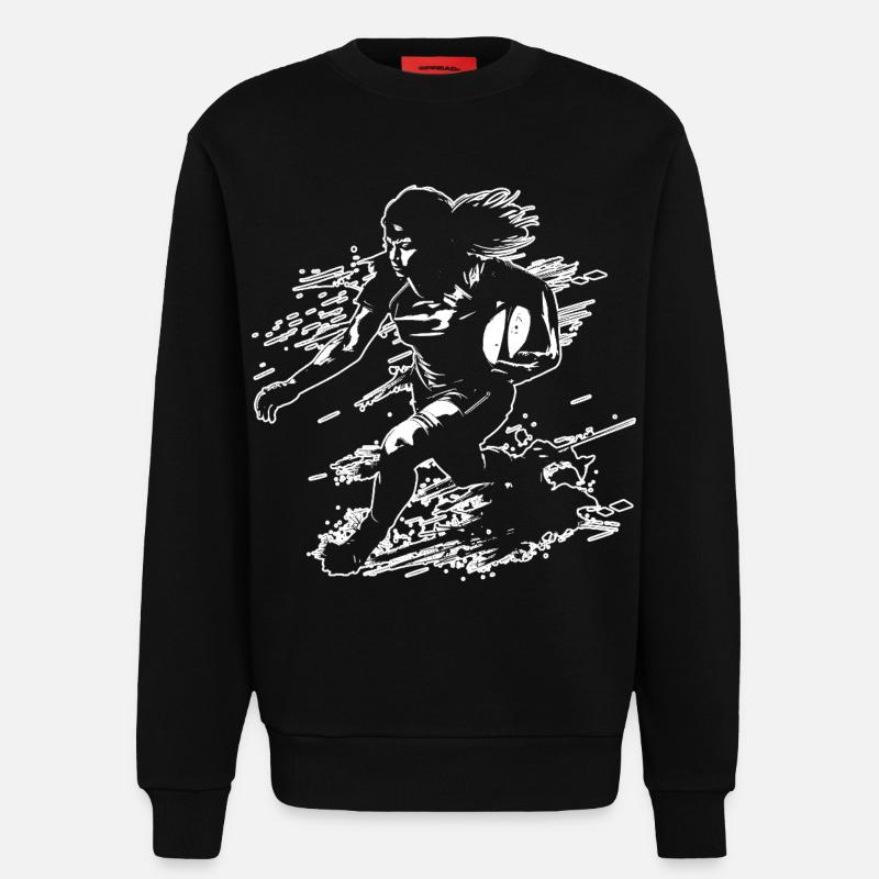 Rugby player - Sweatshirt - made by SPREAD  - SOLID BLACK