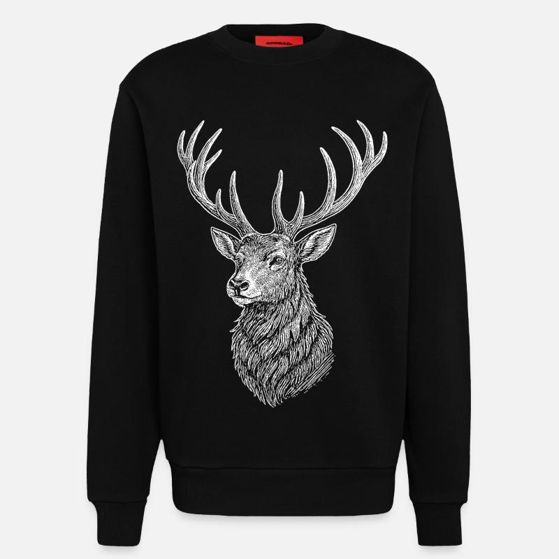 Deer - Sweatshirt - made by SPREAD  - SOLID BLACK