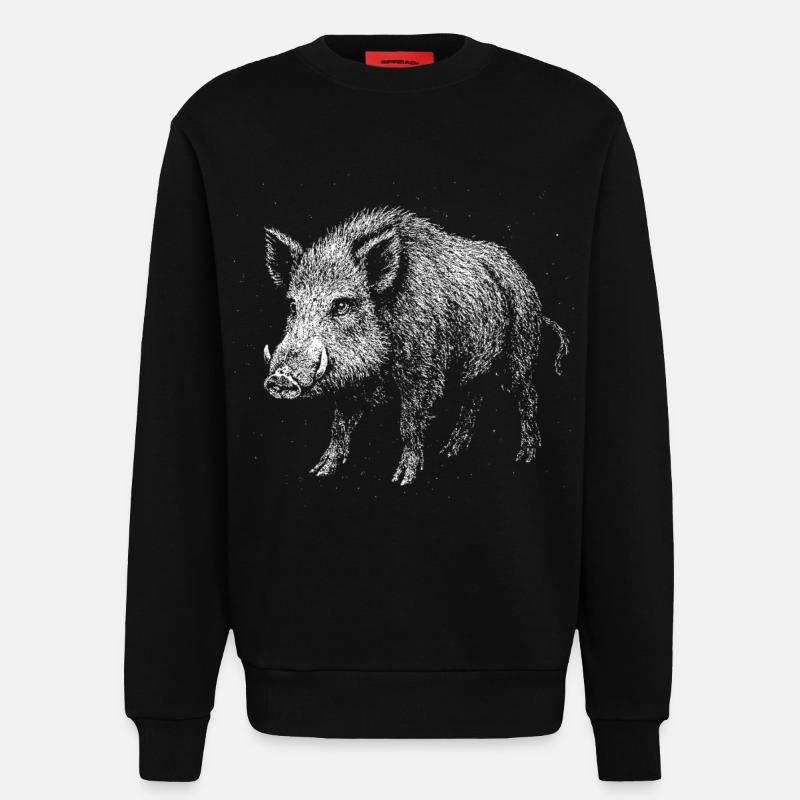 Sanglier - Sweat bio décontracté fabriqué en UE - SOLID BLACK