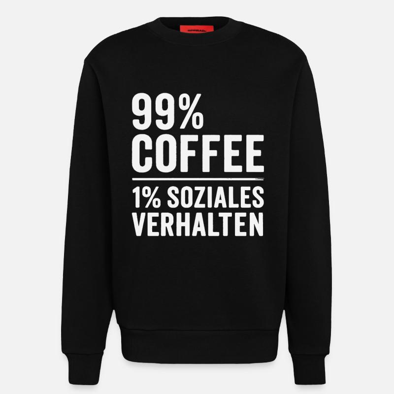 99 % Kaffee - Sweatshirt - made by SPREAD  - SOLID BLACK