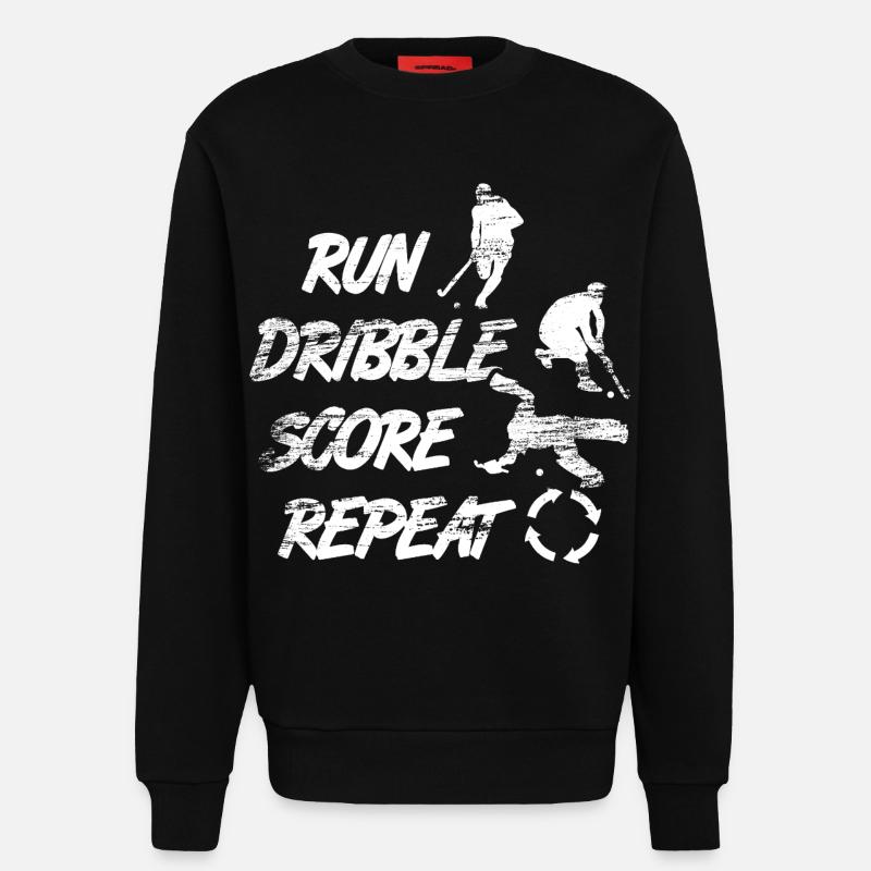 Courir, dribbler, marquer, répéter - Sweat bio décontracté fabriqué en UE - SOLID BLACK