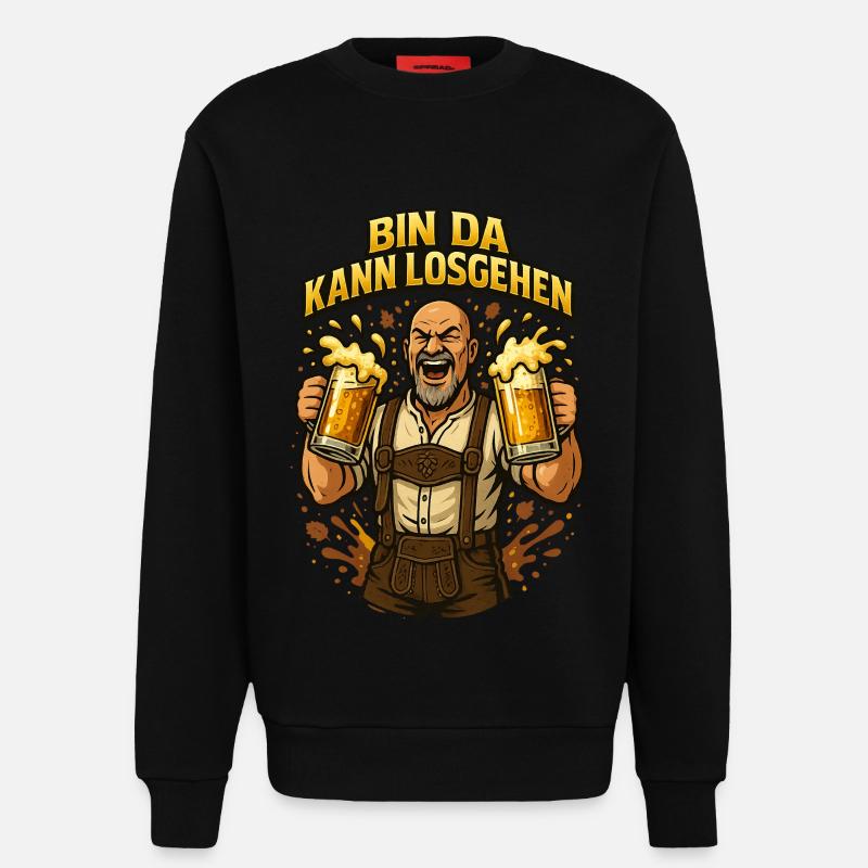 Bier Bierkrug Bierflasche Bierzelt Biergarten - Sweatshirt - made by SPREAD  - SOLID BLACK