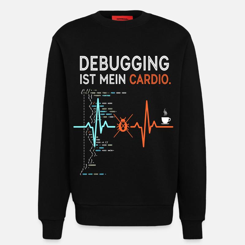 Debugging ist mein Cardio - Computer Nerd - Sweatshirt - made by SPREAD - SOLID BLACK