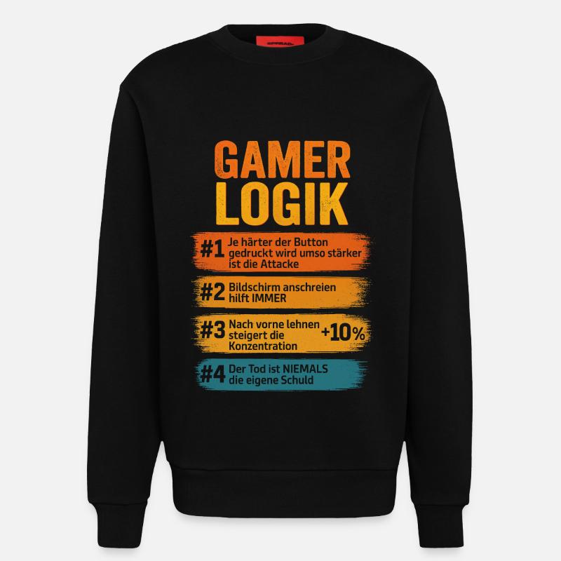 Gamer Logik Computer PC Controller Zocker - Sweatshirt - made by SPREAD  - SOLID BLACK